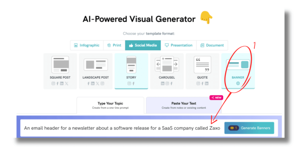 screenshot of a drag and drop interface for generating an email header for a software newsletter