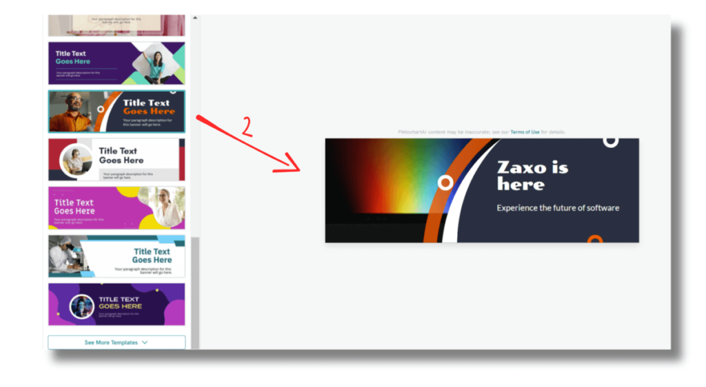 screenshot of an email newsletter banner being created in piktochart editor
