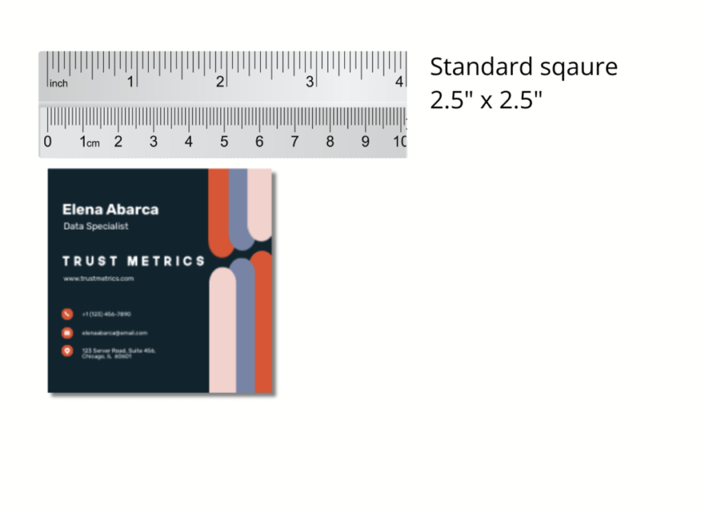 visual example of square business card dimensions