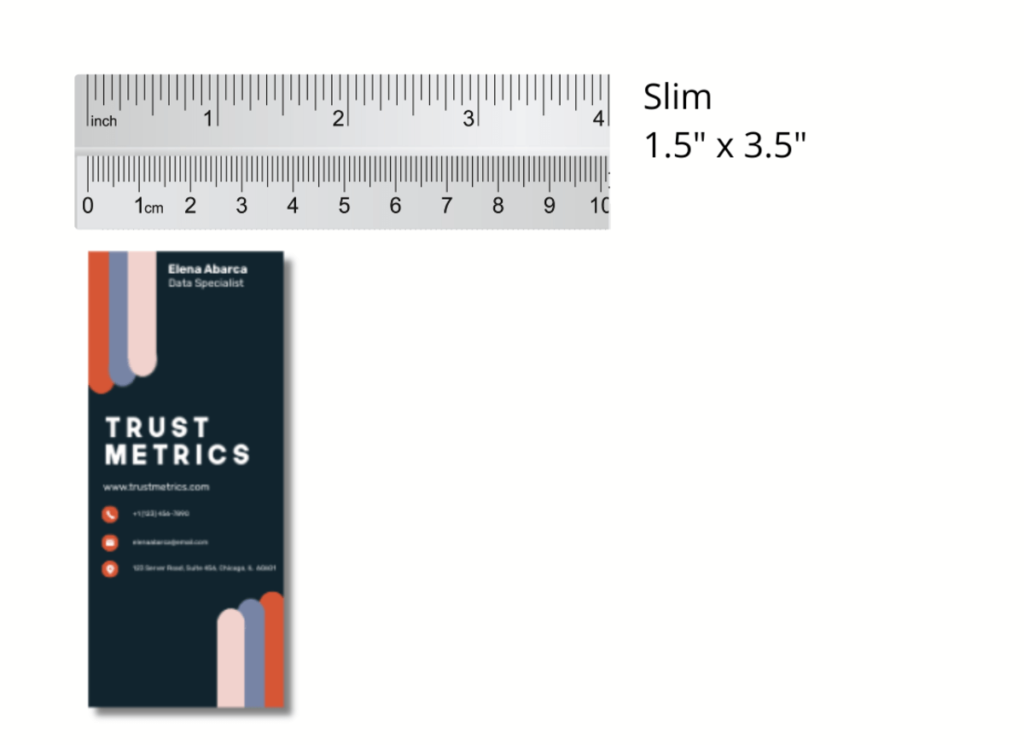 visual example of slim business card dimensions