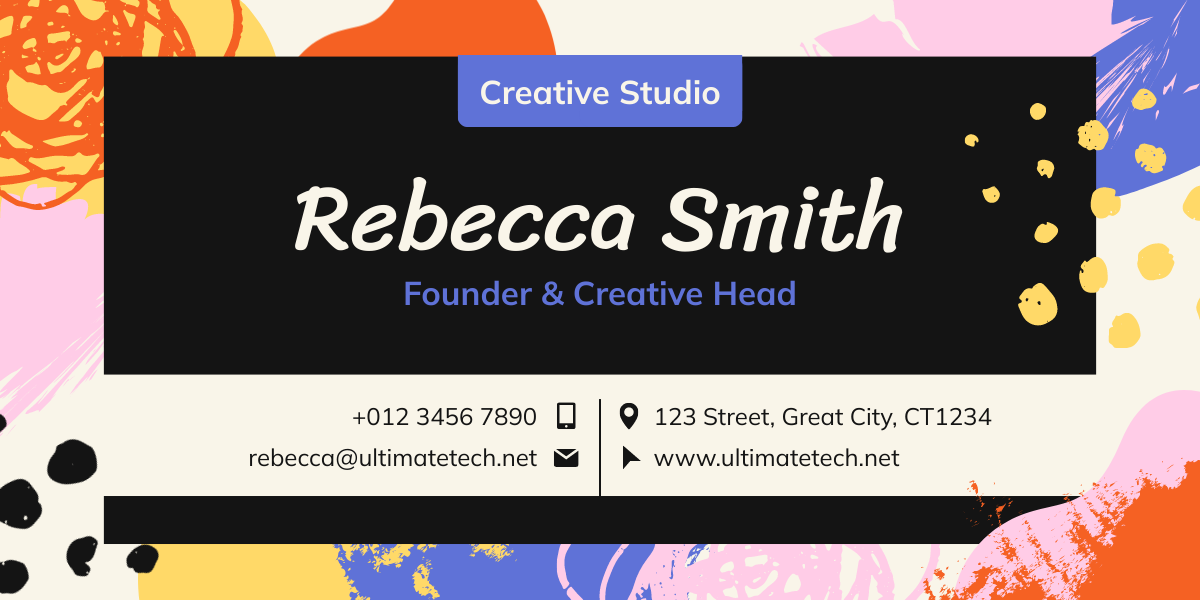 this is a banner for a business owner email signature for a piktochart article about contrast in design