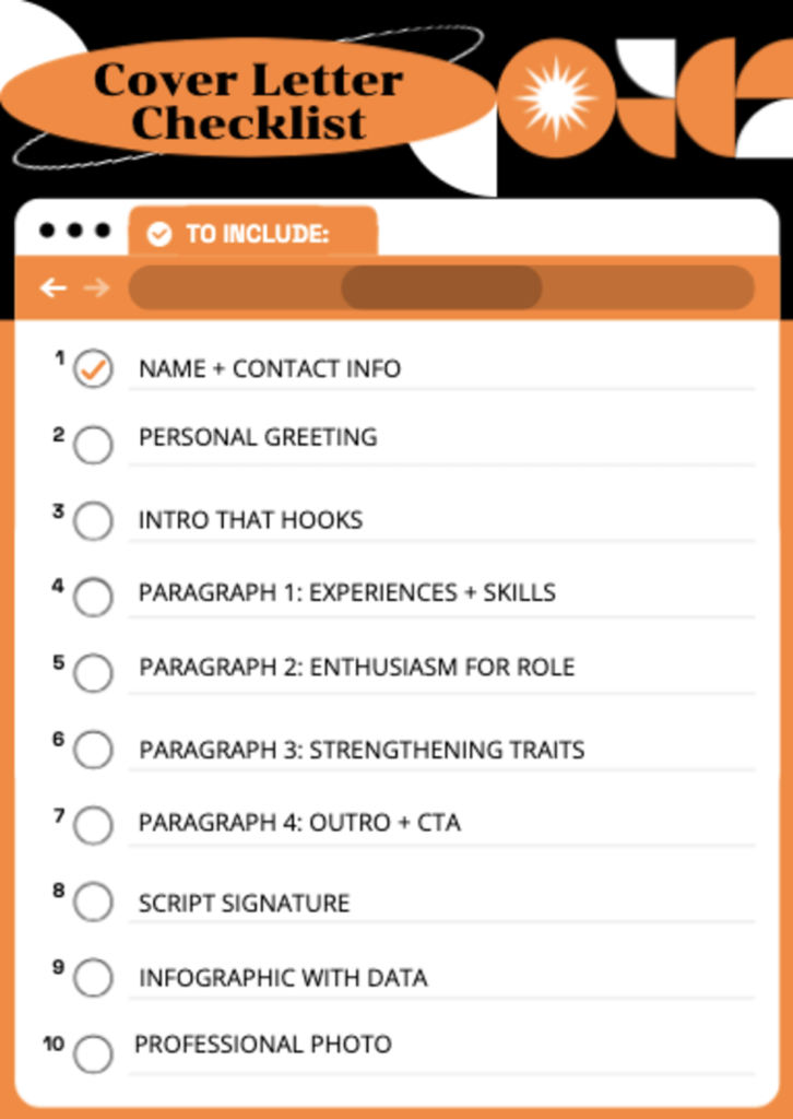 a cover letter checklist
