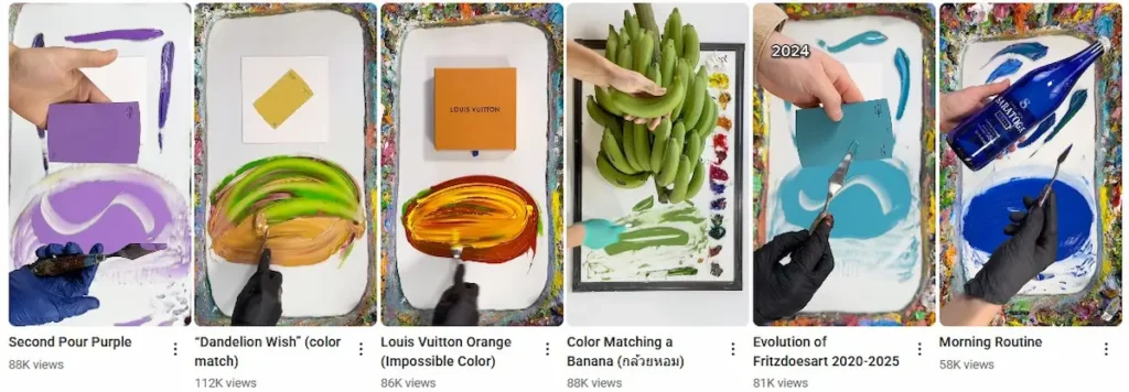 Artist Fritz Proctor uses strong visuals for his color-matching thumbnails screenshot