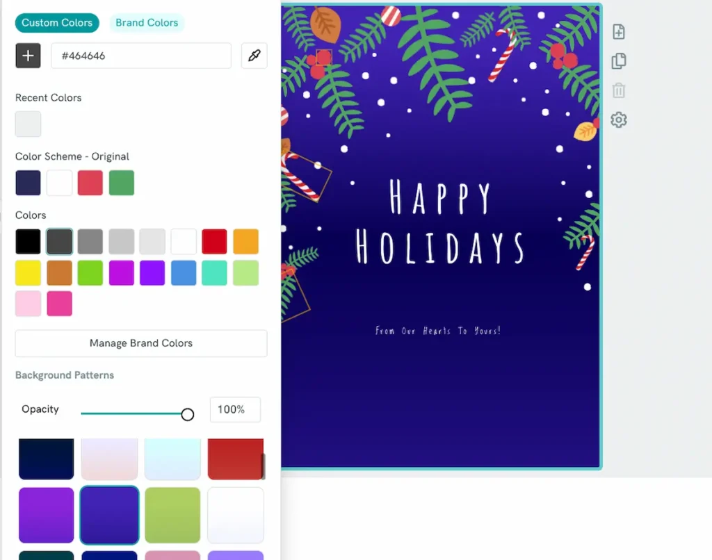 customizing the visual elements of a template in piktochart