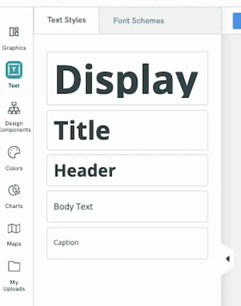 screenshot of edit or add text in piktochart