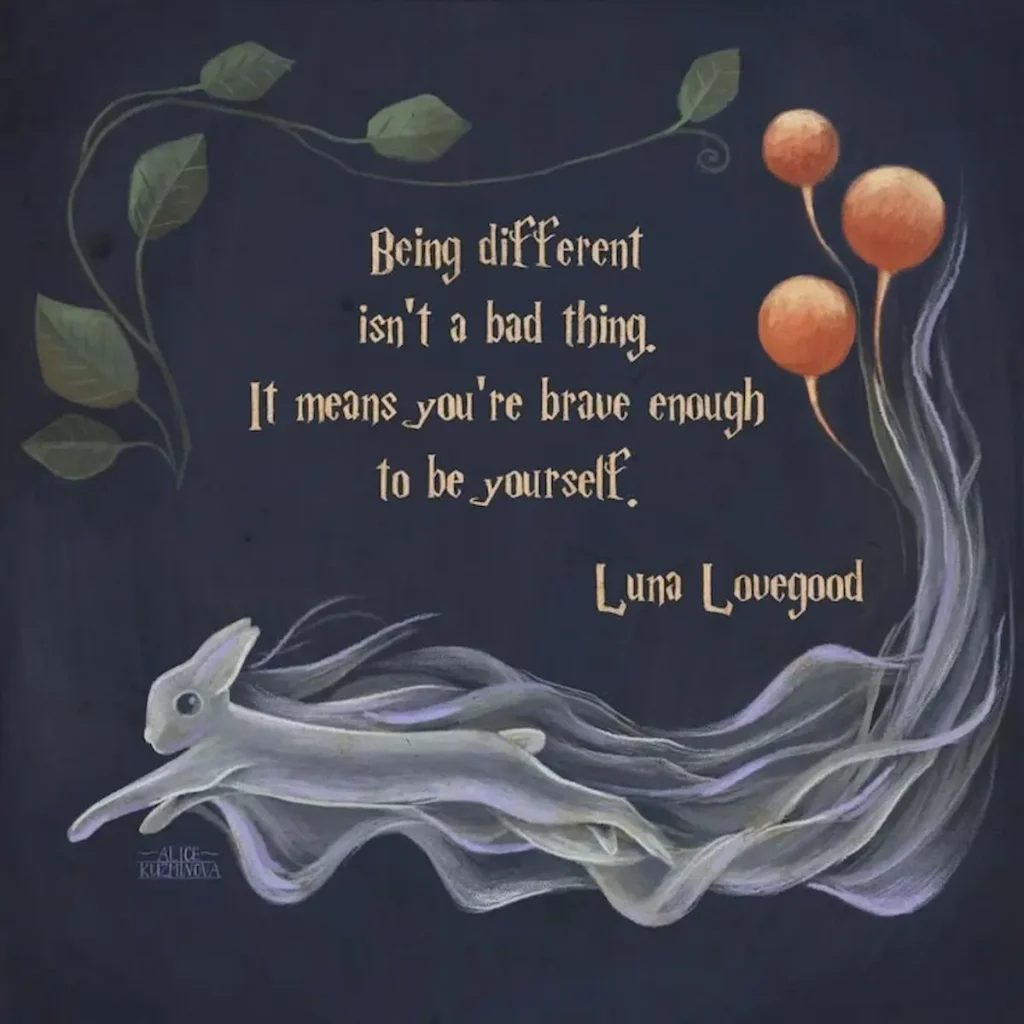an inspiring woman quote by luna lovegood on being different