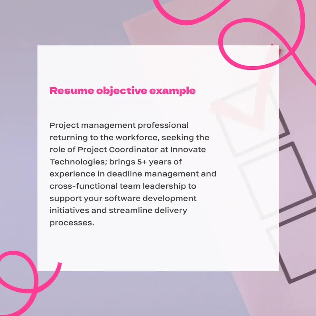 example of a good resume objective image