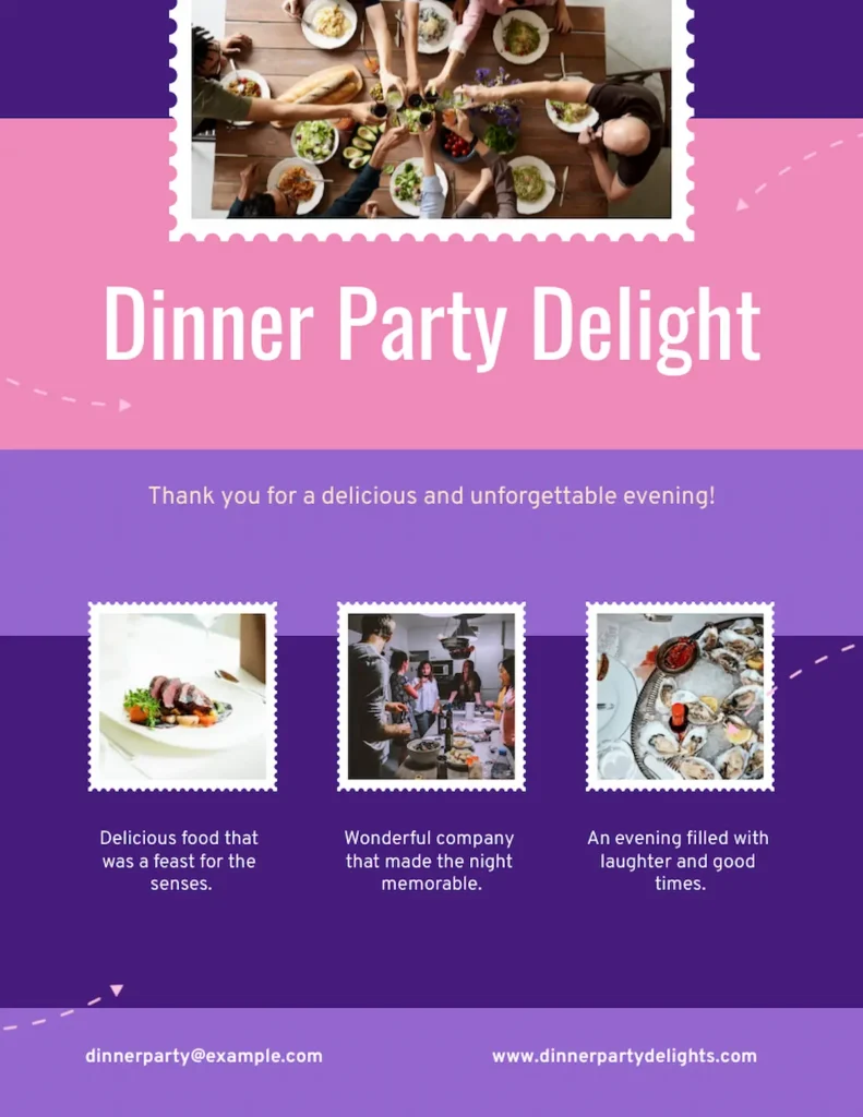 thank you note example dinner party