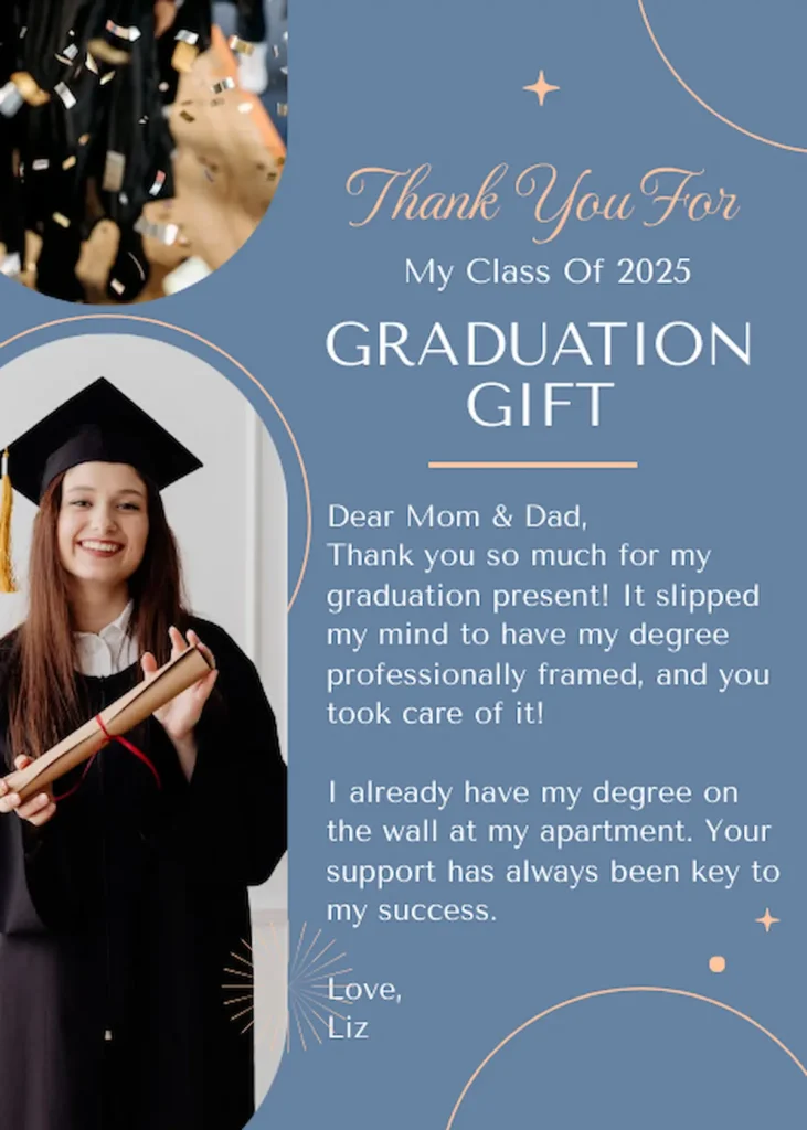thank you note example graduation