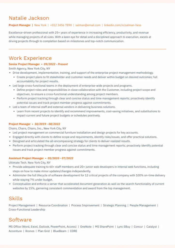 white resume template with objective
