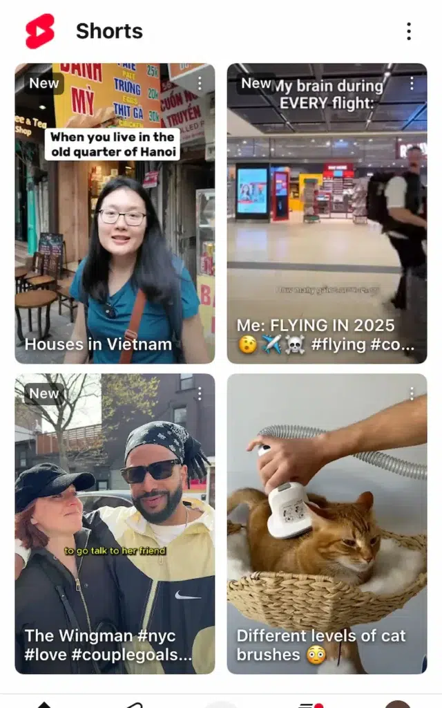 a screenshot showing what a YouTube Shorts feed preview cover looks like