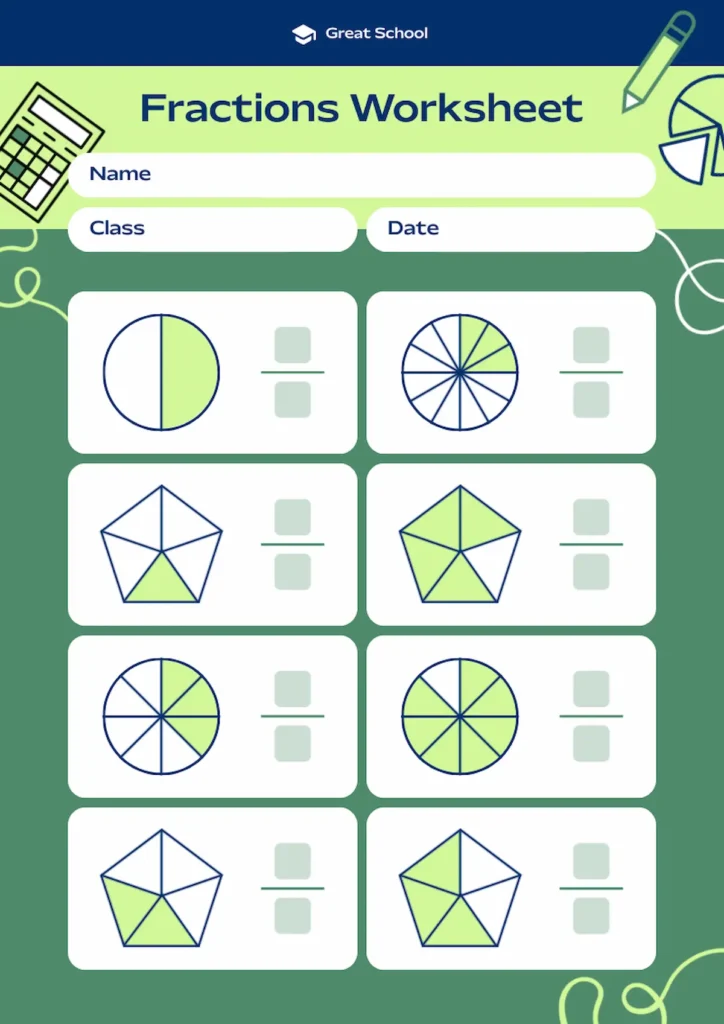 fractions worksheet