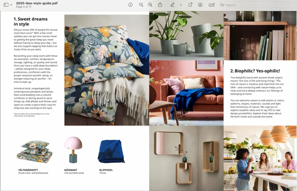 screenshot of ikea style guide for 2025