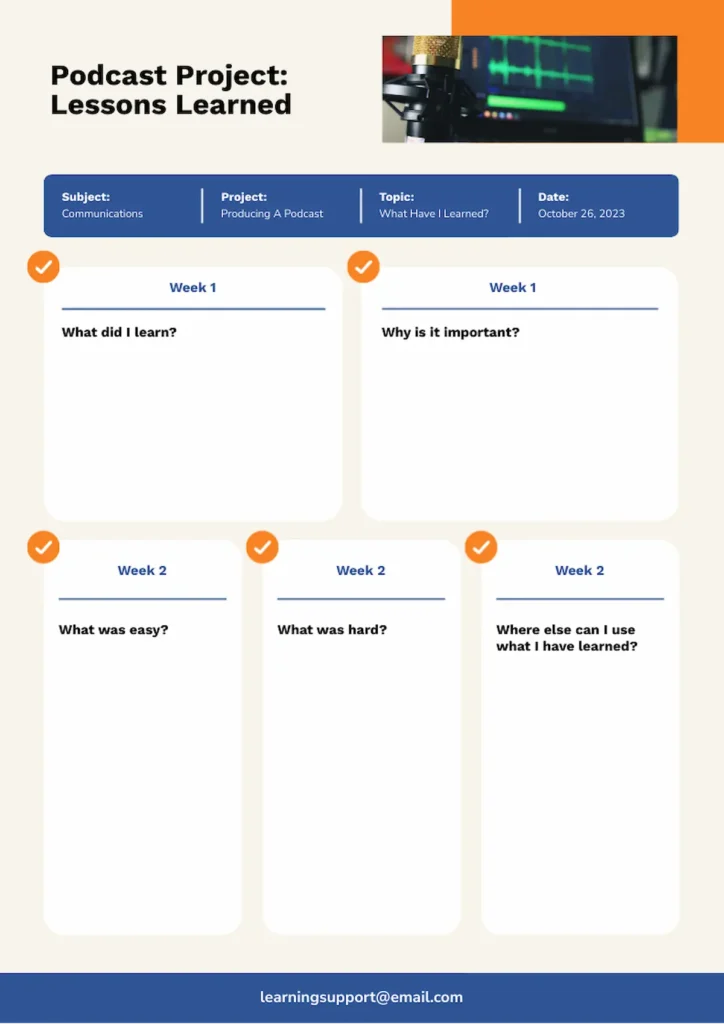 worksheet to promote reflection for individuals and groups